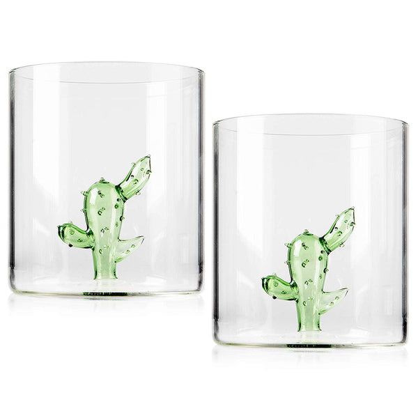 Engraved Fun Cactus Margarita Glasses (Set of 2)