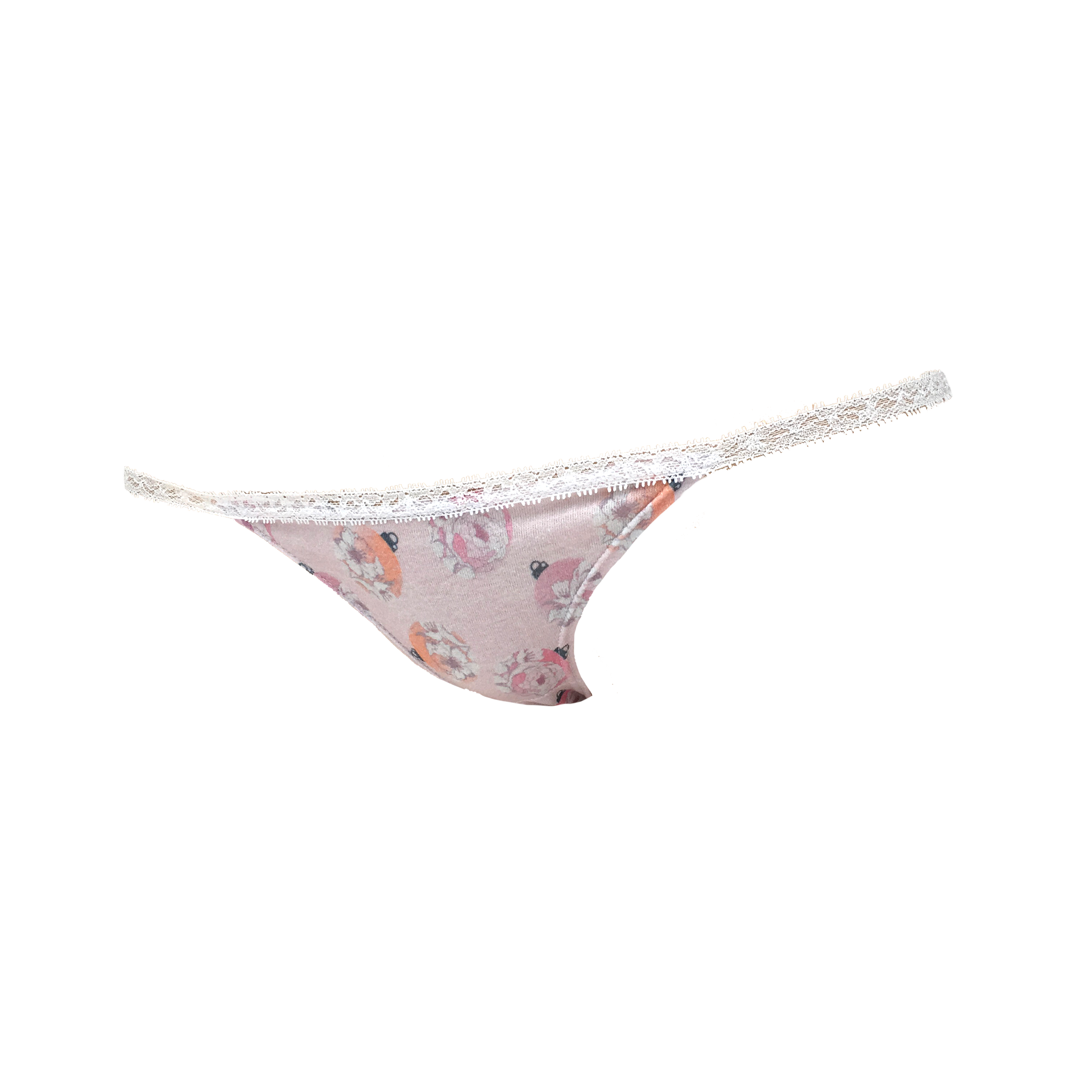 Popcheeks Undies - Pretty Printed Panties  Christmas Pink Baubles Lace  String Bikini