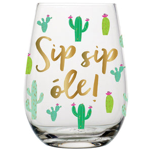 Cactus Stemless Wine Glass 20oz - Popcheeks