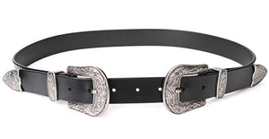 Vintage Western Design Black Waist Belt - Popcheeks